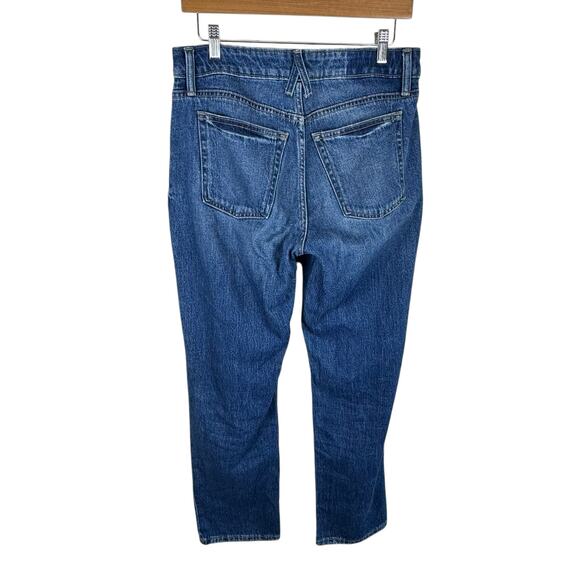 Old Navy Medium Wash Legacy Straight High Rise Cotton Distressed Denim Jeans 8 - Picture 2 of 7